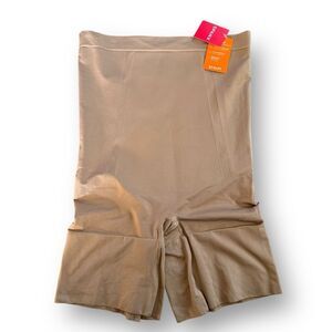 Spanx OnCore High Waisted Mid Thigh Short 1X  Thigh Shorts Cafe Au Lait